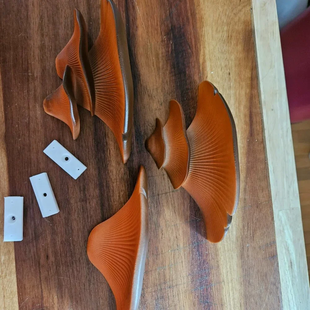 3D printed mushroom floating shelves set of three approx. 6 inches each